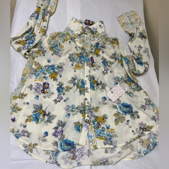 NWT Free People Hold On To Me Printed Top🌻 - Picture 9 of 12